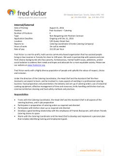 Catering Peer Assistant position