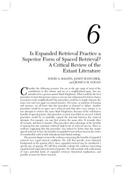 Is Expanded Retrieval Practice a Superior Form of Spaced Retrieval