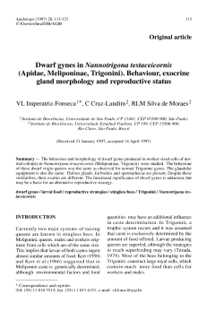 (Apidae, Meliponinae, Trigonini). Behaviour, exocrine gland
