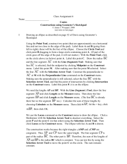 Class Assignment 6 Name Conics Constructions using