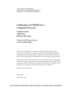 Calibration of VISSIM for a Congested Freeway