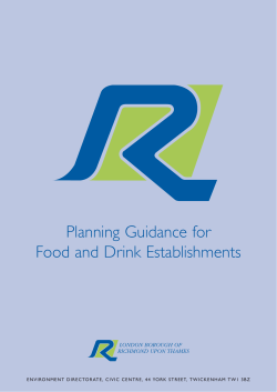 Planning Guidance For Food and Drink Establishments