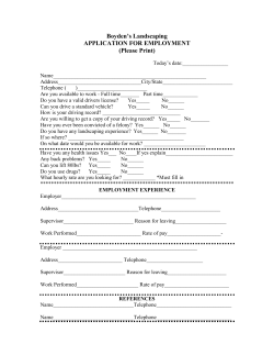 employment application form