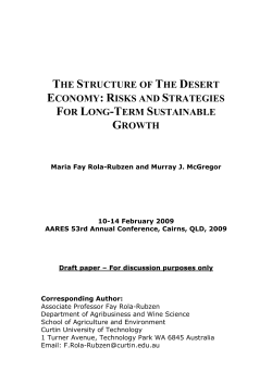 THE STRUCTURE OF THE DESERT ECONOMY: RISKS AND