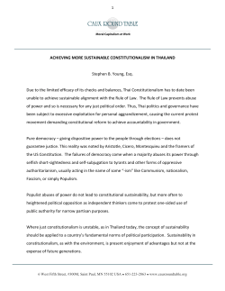 ACHIEVING MORE SUSTAINABLE CONSTITUTIONALISM IN