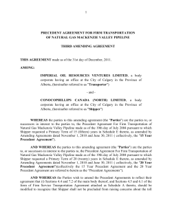 1 PRECEDENT AGREEMENT FOR FIRM TRANSPORTATION OF