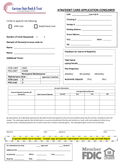 Debit/ATM Card Application