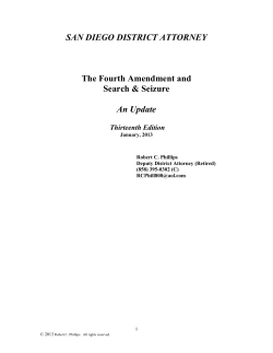 SAN DIEGO DISTRICT ATTORNEY The Fourth Amendment and