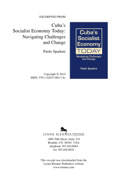 Cuba`s Socialist Economy Today: