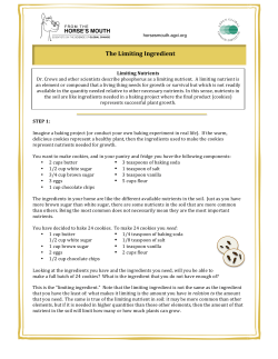 The Limiting Ingredient