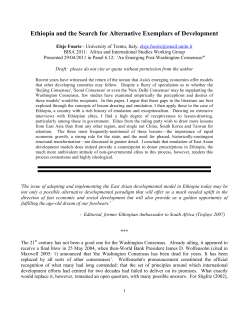 Ethiopia`s Search for Alternative Exemplars of Development