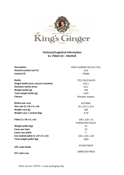 Technical/Logistical Information 6 x 750ml US &ndash; KGUS1B