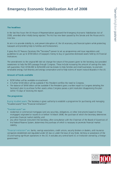 Emergency Economic Stabilization Act of 2008 Expertise.qxp
