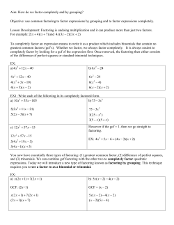 lesson 12--factoring by grouping and complete