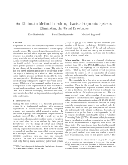 An Elimination Method for Solving Bivariate Polynomial Systems