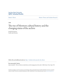 The rise of Mormon cultural history and the changing status of the