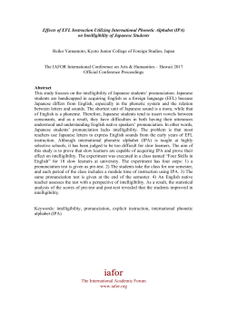 Effects of EFL Instruction Utilizing International Phonetic Alphabet