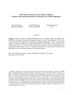 Have the poor always been less likely to migrate? Evidence