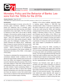 Monetary Policy and the Behavior of Banks
