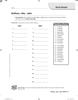 Suffixes -ible, -able