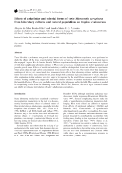 Effects of unicellular and colonial forms of toxic