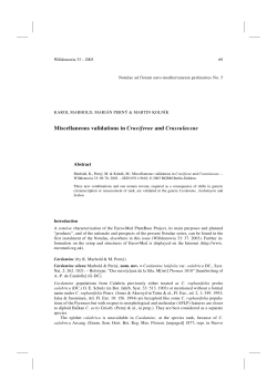 Miscellaneous validations in Cruciferae and Crassulaceae