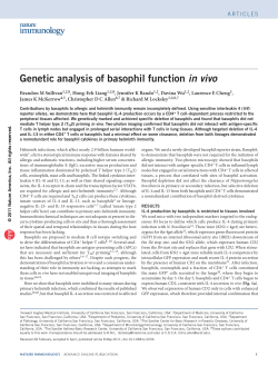 Genetic analysis of basophil function in vivo