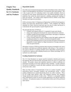 Chapter Two: Quality Standards for U.S. Soybeans and Soy Products