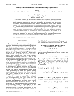 Density matrices and density functionals in strong magnetic fields
