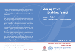 Sharing Power &mdash; Enabling Peace? Evaluating Sudan`s
