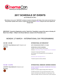2017 schedule of events