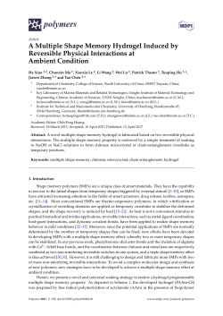 A Multiple Shape Memory Hydrogel Induced by Reversible Physical