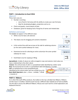 Intro to MS Excel With: Office 2016
