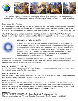 December - Garden City Montessori