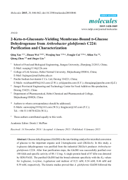 2-Keto-D-Gluconate-Yielding Membrane-Bound D-Glucose