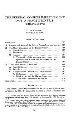 THE FEDERAL COURTS IMPROVEMENT ACT: A