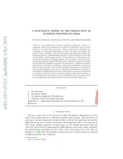 A stochastic model of the production of multiple proteins in cells