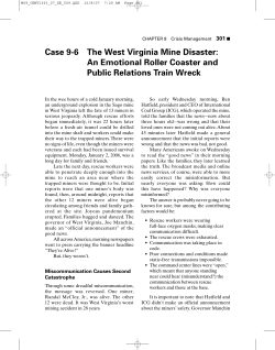 The West Virginia Mine Disaster: An Emotional Roller Coaster and