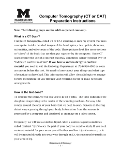 (CT or CAT) Preparation Instructions