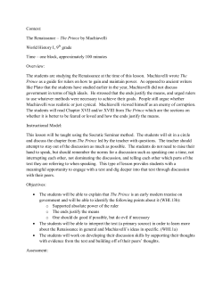 The Renaissance &ndash; The Prince by Machiavelli - lpeterson