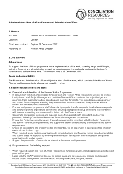 Job description - Conciliation Resources