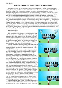 Einstein`s Relativity `thought experiments`