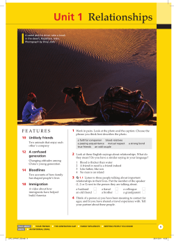 Unit 1 Relationships