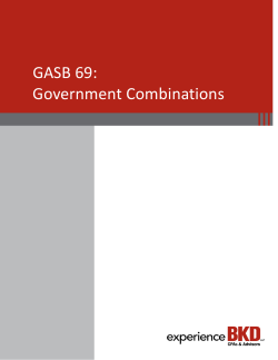 GASB 69: Government Combinations