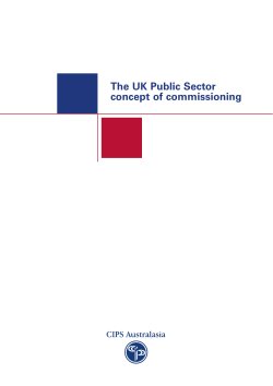 The UK Public Sector concept of commissioning