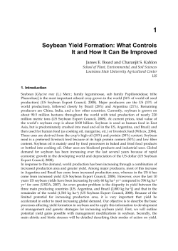 1 Soybean Yield Formation: What Controls It and How It Can Be