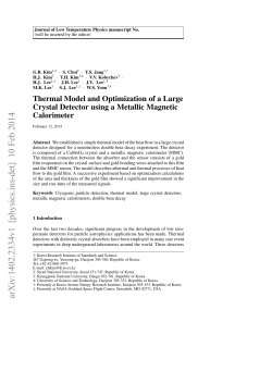 Thermal Model and Optimization of a Large Crystal Detector using a
