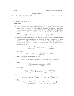 Assignment 8 Solutions