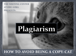 Plagiarism Quiz and Presentation - The Ohio State University at Lima