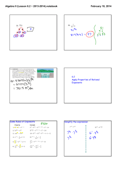 Algebra II (Lesson 6.2 ~ 2013